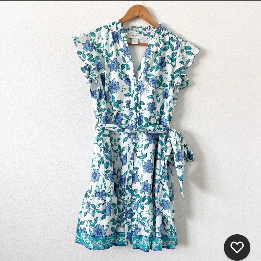 Calypso St. Barth Blue and White Floral Mini Dress